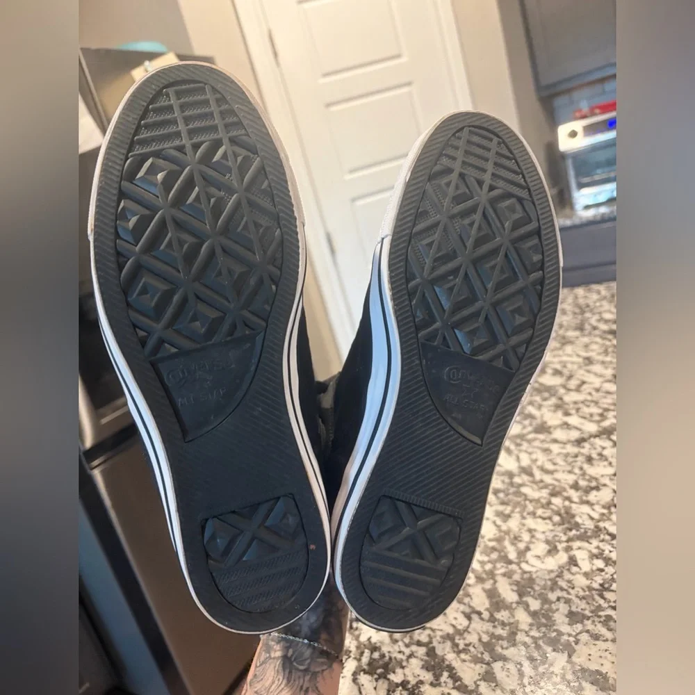 Men's Converse Black and White High Top Sneakers - Picture 4 of 5